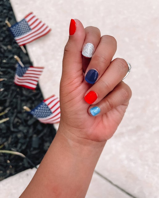 Red White & Sparkle | 4th of July Glitter Nail Art Nail Wrap